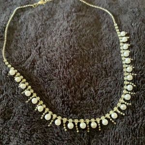 Pearl and rhinestone necklace